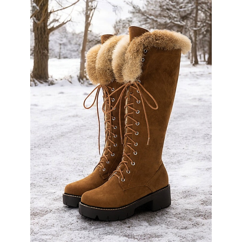 Aurelia | Cozy Lace-Up Knee-High Winter Boots 0