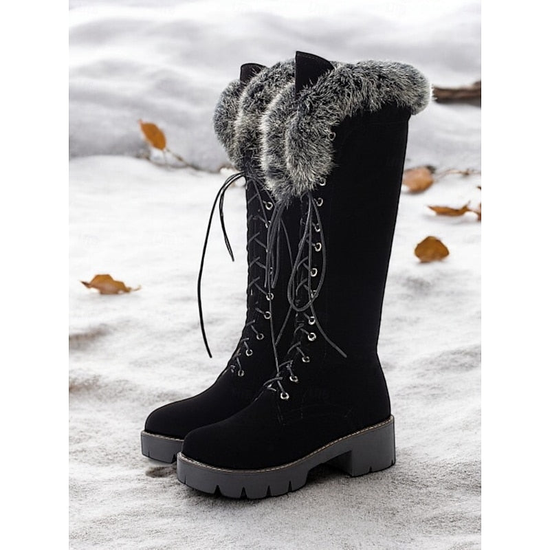 Aurelia | Cozy Lace-Up Knee-High Winter Boots 7
