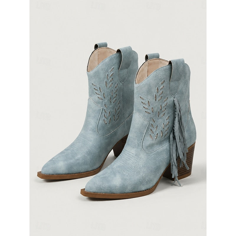 Corinne | Tasseled Western Ankle Boots 0
