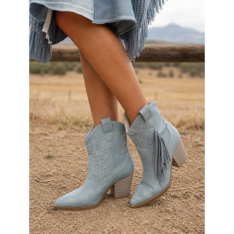Corinne | Tasseled Western Ankle Boots 1