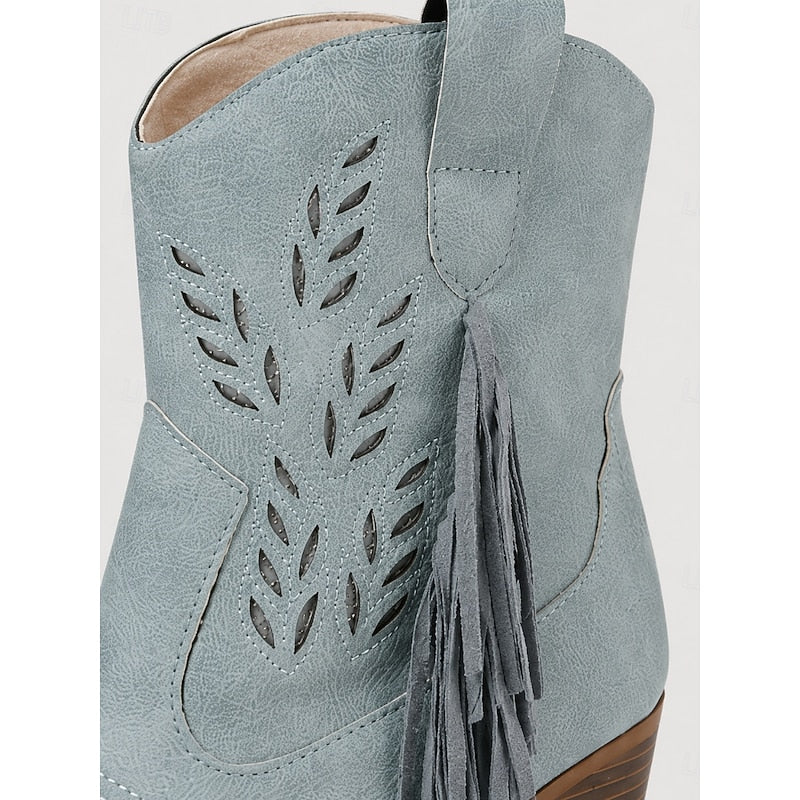 Corinne | Tasseled Western Ankle Boots 4