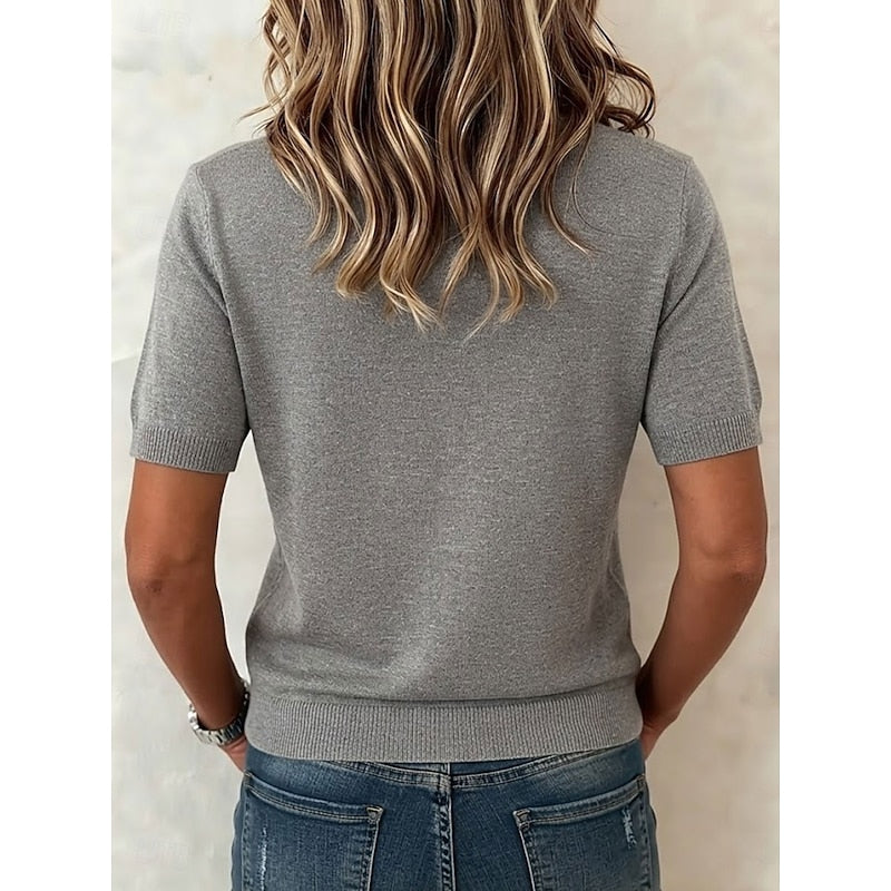 Delia | Button-Front Short Sleeve Top 1