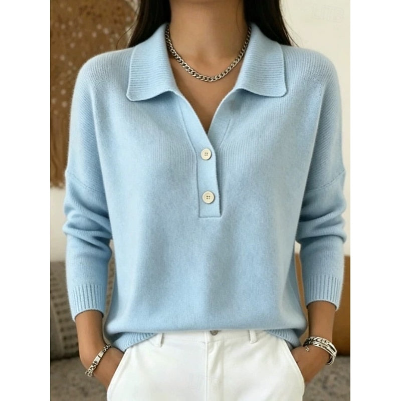 Eliza | Refined Collared Button Pullover 0