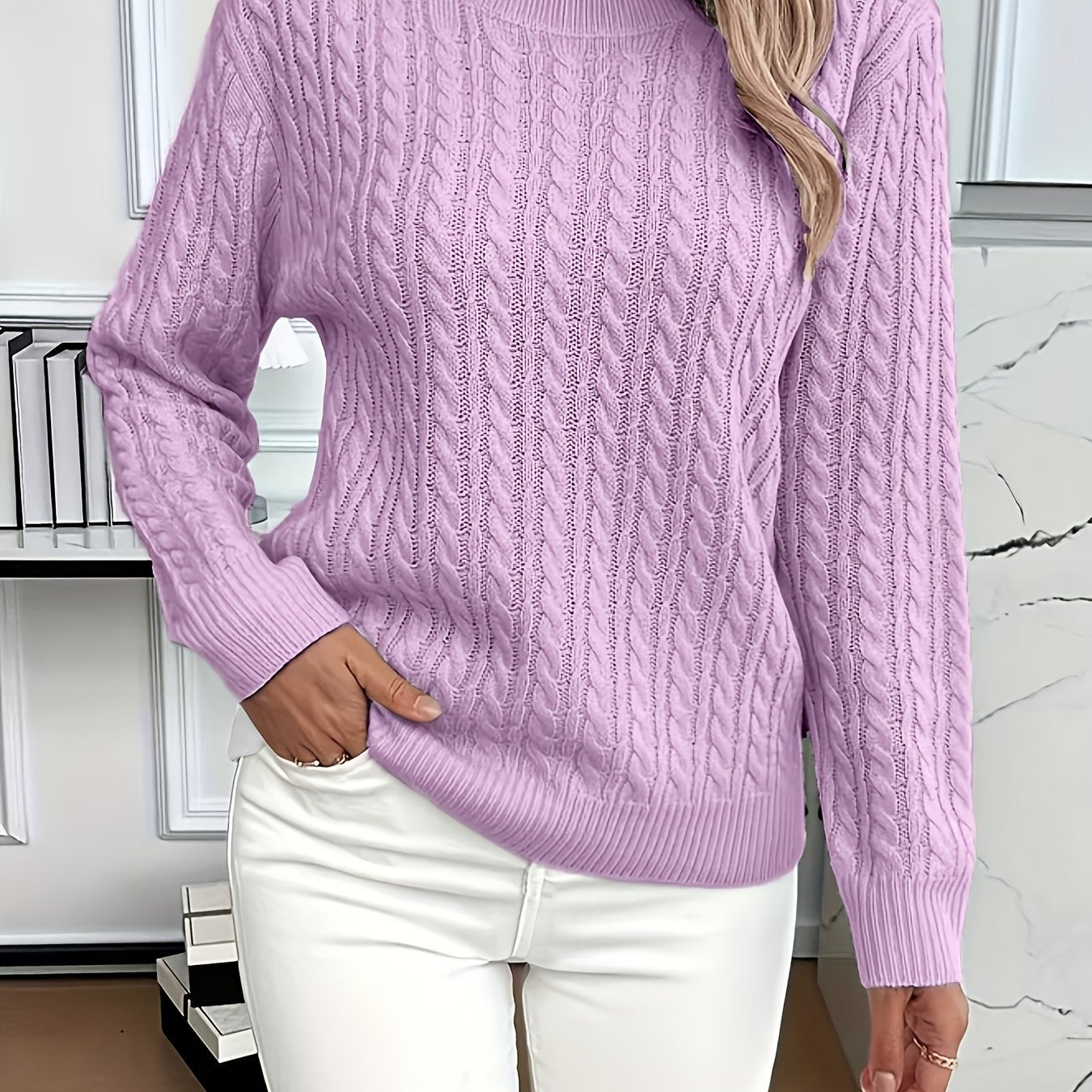 Faye | Cable-Knit Round Neck Sweater 11