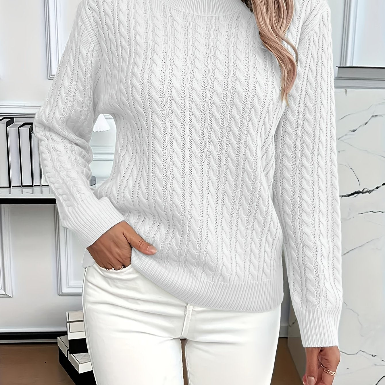 Faye | Cable-Knit Round Neck Sweater 13