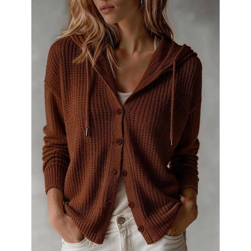 Frances | Hooded Button-Front Cardigan 0