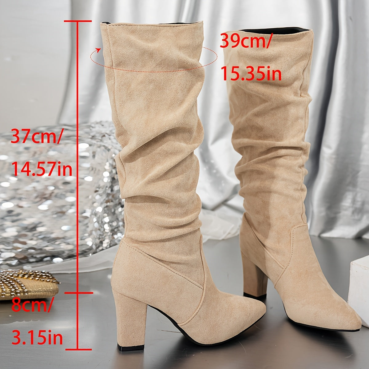 Lorena | Slouch Knee-High Heeled Boots 4
