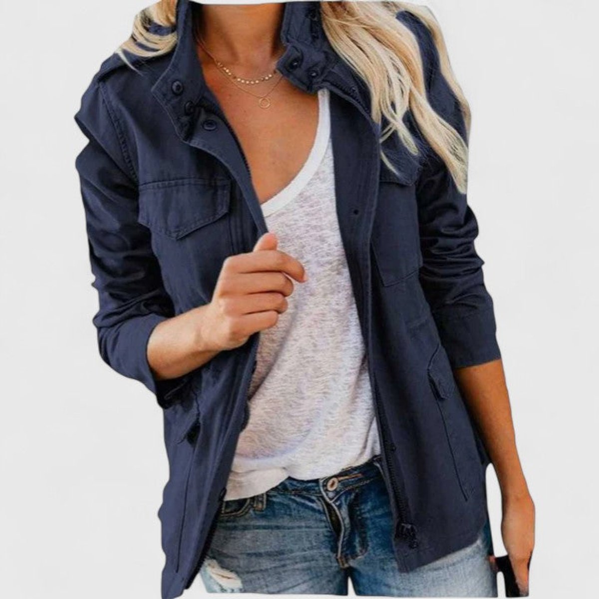 Luna | Women's Coat Lightweight Utility Jacket Drawstring Waist 2