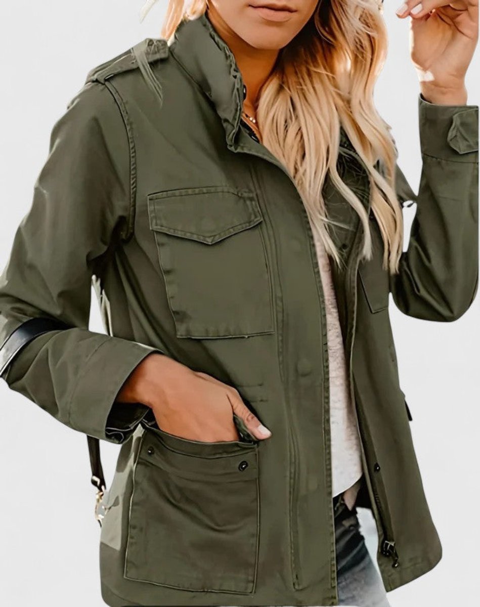 Luna | Women's Coat Lightweight Utility Jacket Drawstring Waist 3