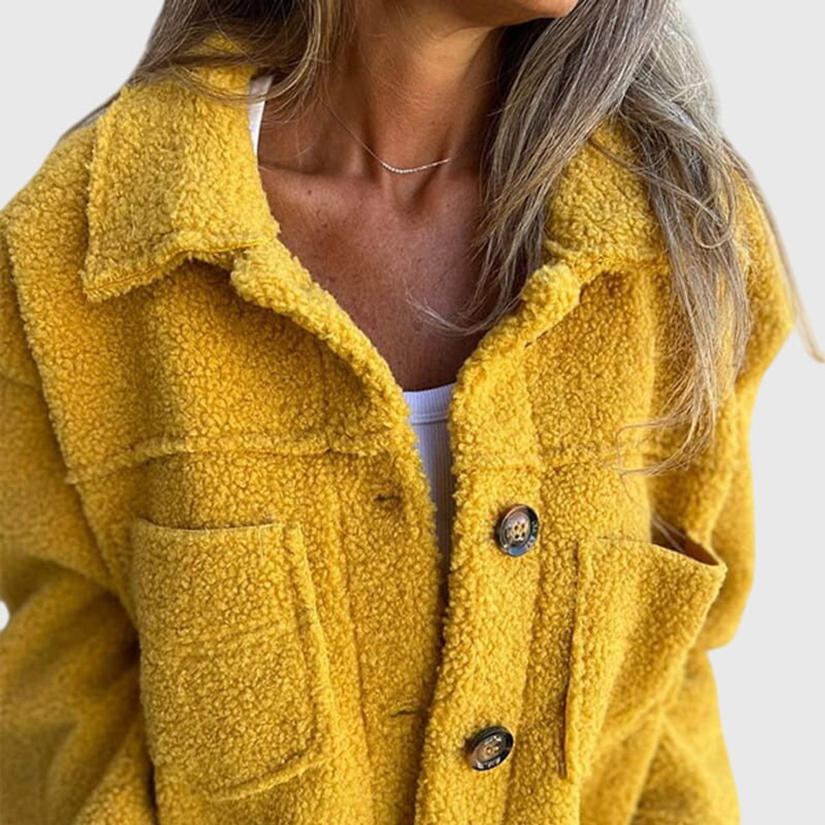 Madison | Women's Jacket Cozy Button-Front Sherpa Fleece Coat 5