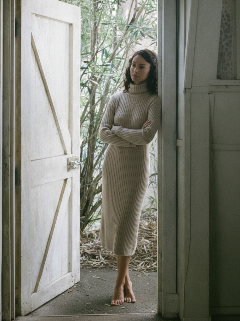 Margot | Ribbed Knit Turtleneck Dress 4