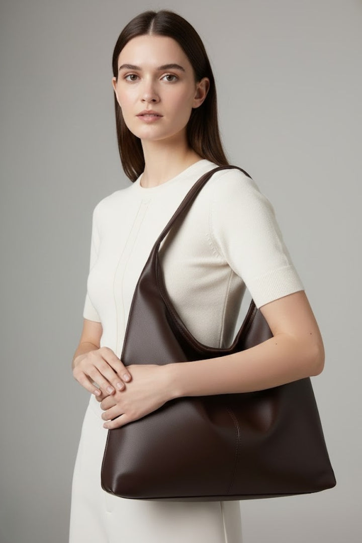 Maria | Women’s Classic Tote Bag with Faux Outer and Large Inner Pocket 4