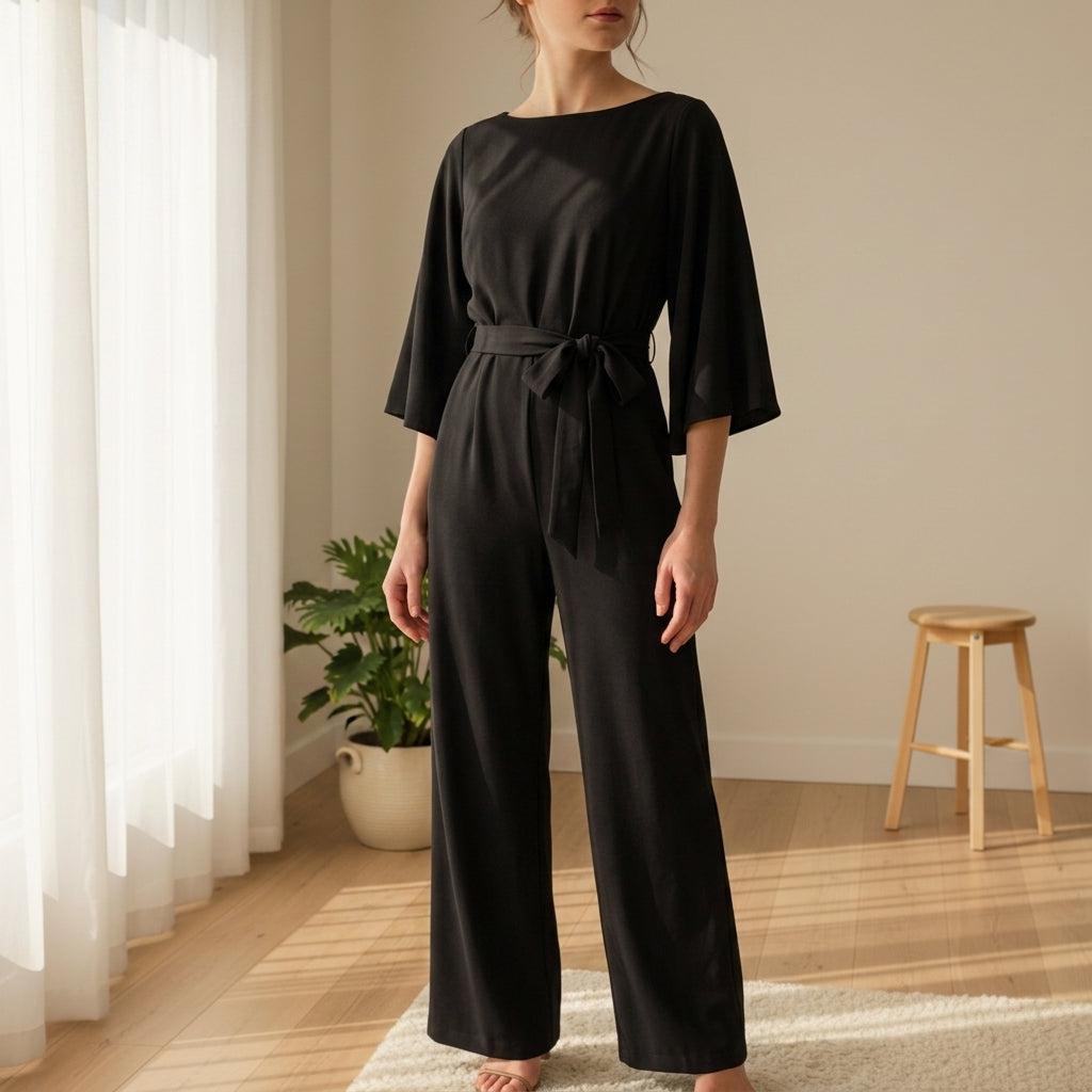 Marsaxlokk Belted Batwing Jumpsuit 0