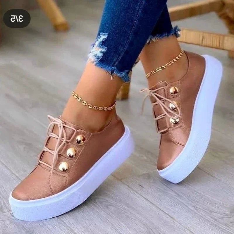 Serena | Orthopaedic Round Toe Platform Trainers 4