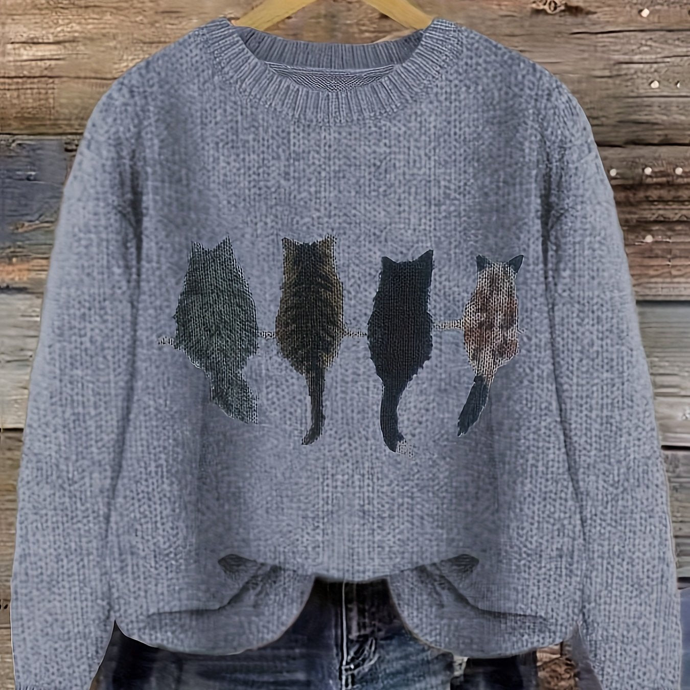 Tamara | Cozy Cat-Print Sweater 0
