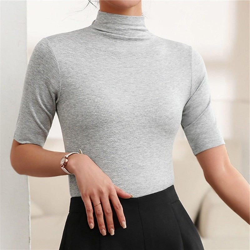 Top with Roll Neck and Short Sleeves for Women 2