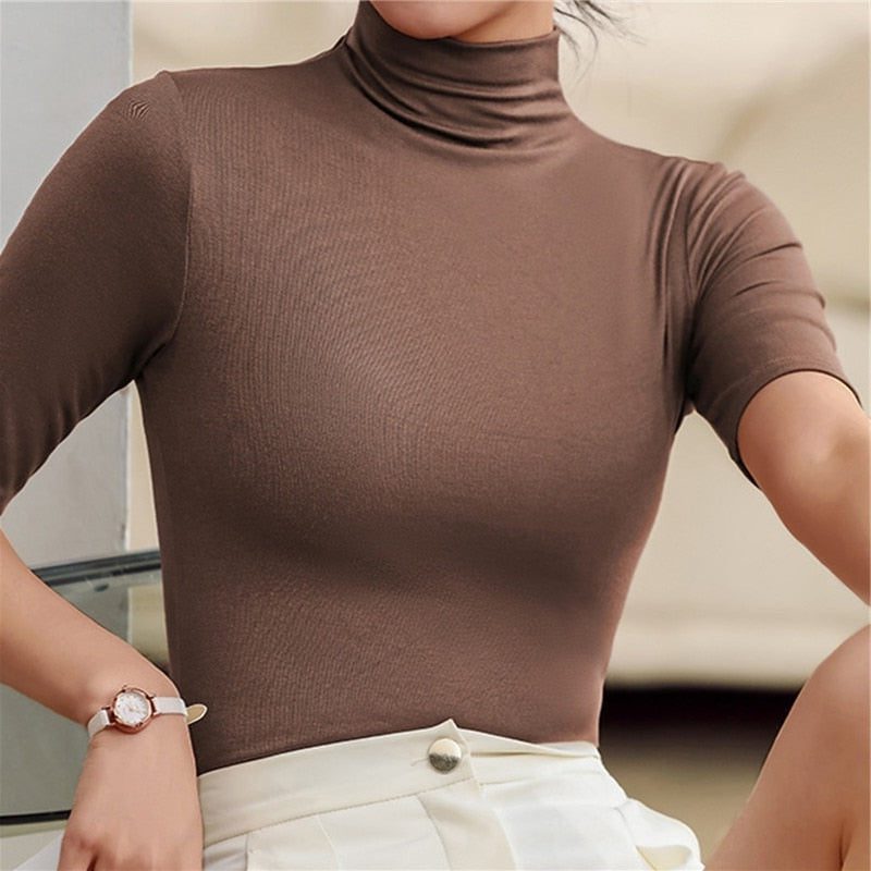 Top with Roll Neck and Short Sleeves for Women 3