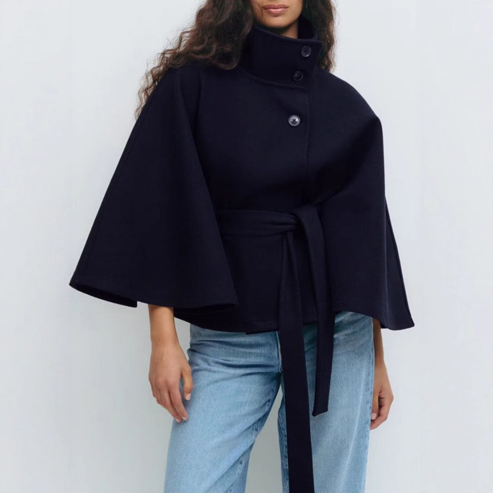 Women's High Collar Cape Coat – Luxurious and Elegant Winter Coat 3