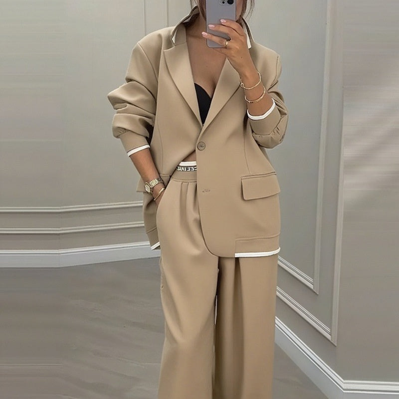 Women's Oversize Suit Jacket and Wide Trousers 4