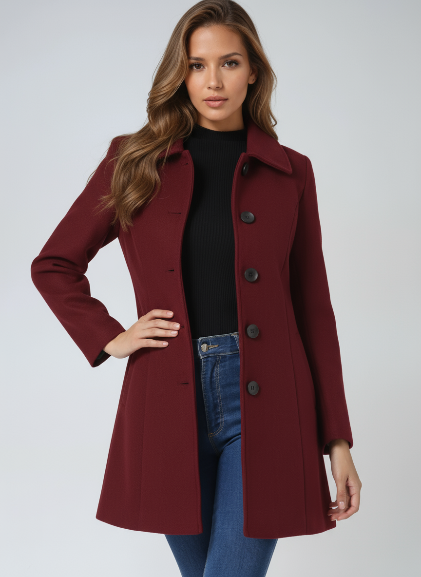 Women's Single Breasted Winter Trench Coats 5