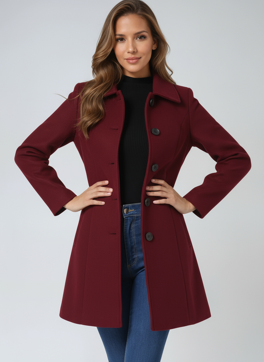 Women's Single Breasted Winter Trench Coats 6