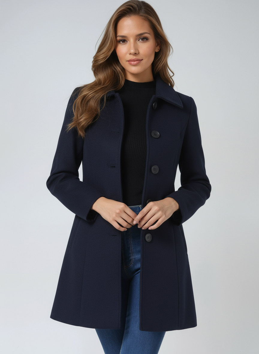 Women's Single Breasted Winter Trench Coats 9