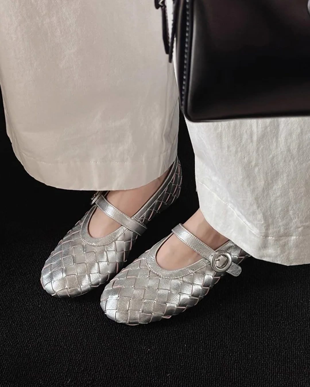 Woven Mary Jane Flats for Women 6