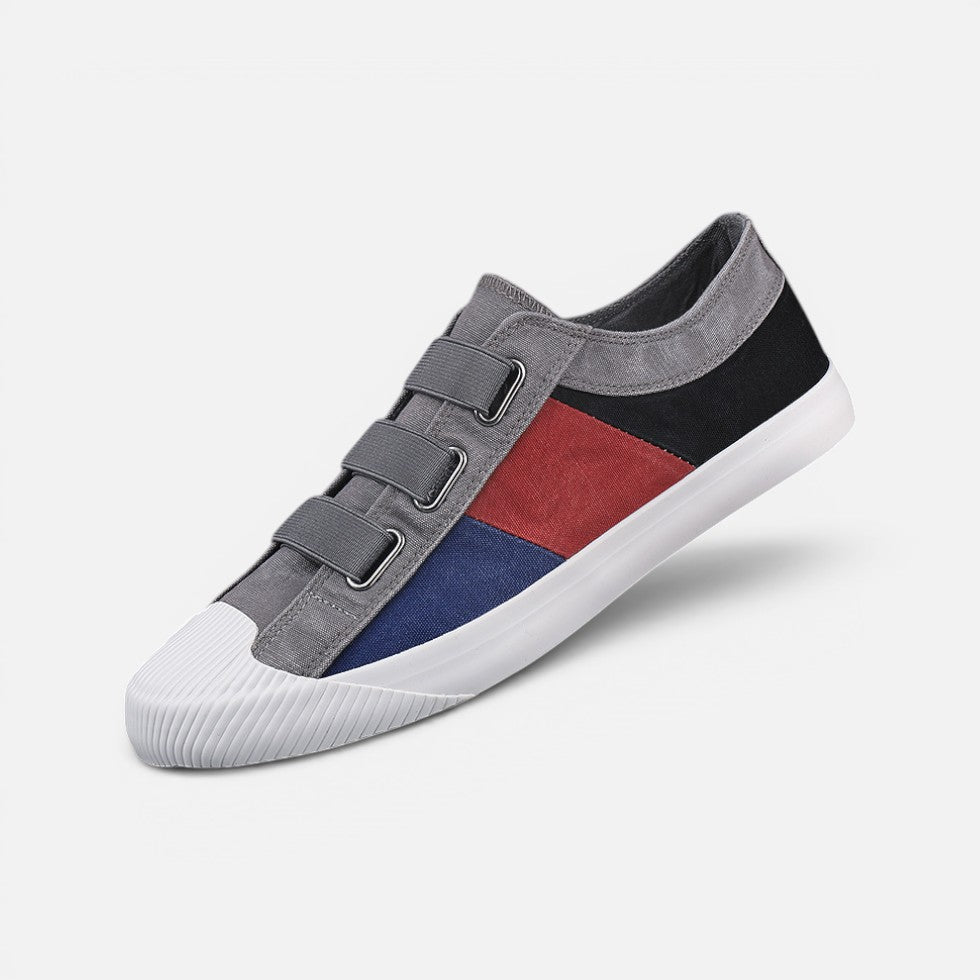 Canvas Sneakers Hook and Loop Closure Round Toe Casual Shoes
