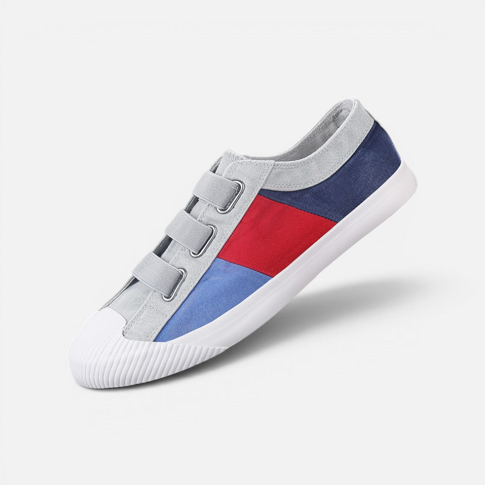 Canvas Sneakers Hook and Loop Closure Round Toe Casual Shoes