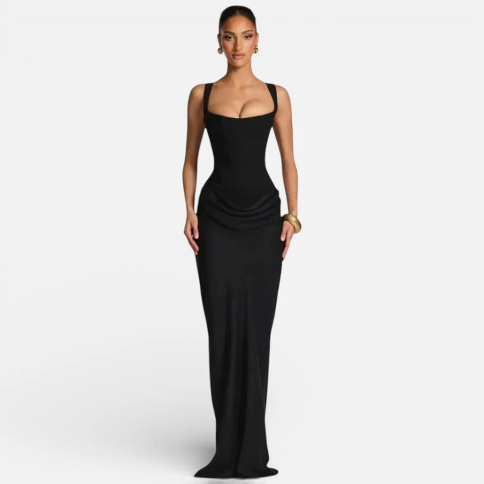 Square Neck Wedding Maxi Dress