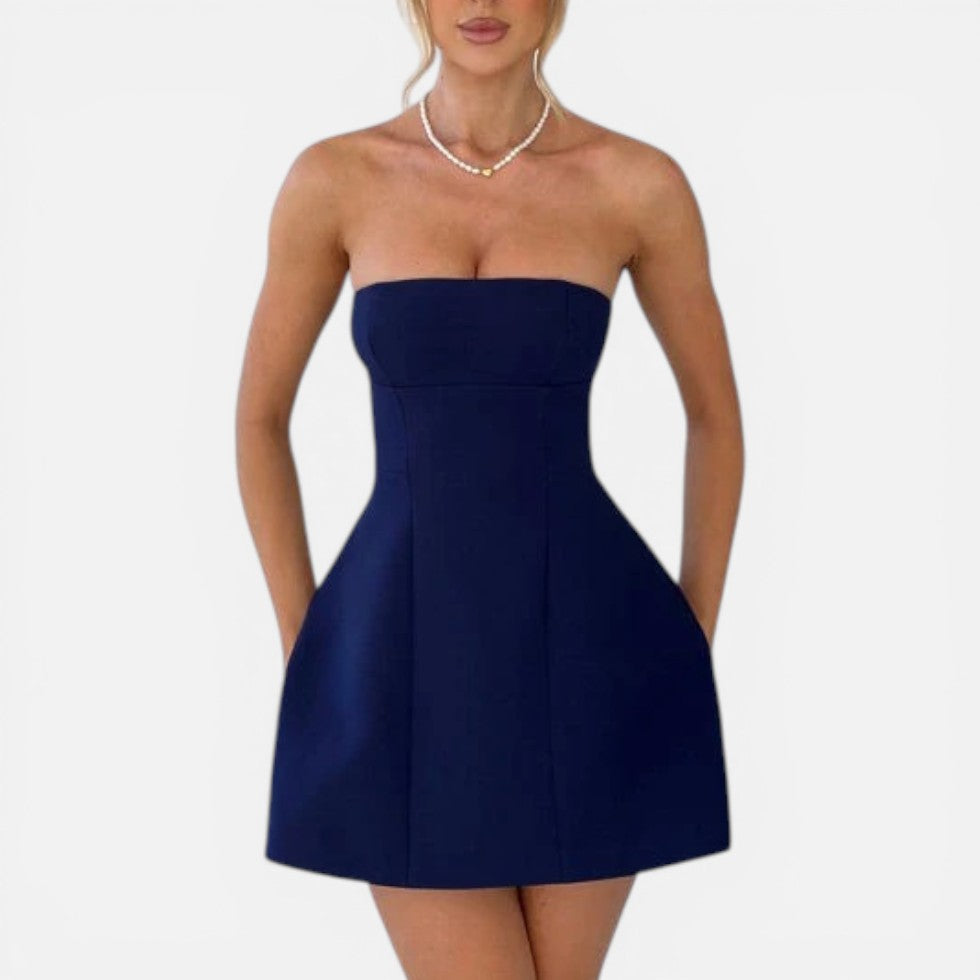 Strapless A-Line Wedding Guest Mini Dress