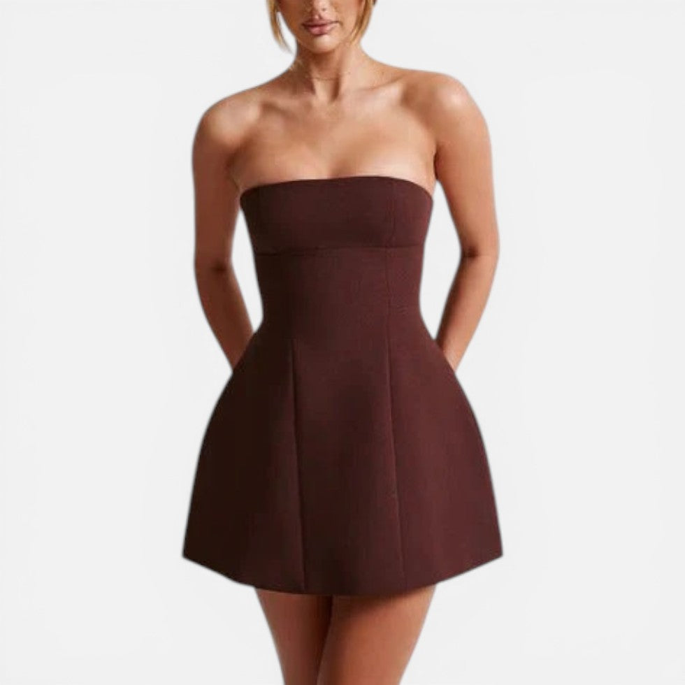 Strapless A-Line Wedding Guest Mini Dress