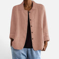Button Front Linen Blend Jacket