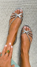 Women's Flat Sandals with Straps and Bow Detail