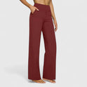 Women's High-Waisted Straight-Leg Pants with Pockets