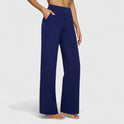 Women's High-Waisted Straight-Leg Pants with Pockets