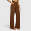 Women's High-Waisted Straight-Leg Pants with Pockets