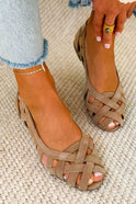 Women's Open Toe Woven Flat Sandals