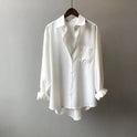 Women's Silk Button-Down Blouse with Front Pocket