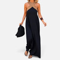 Maxi Dress Halter Neck Sleeveless Color Block