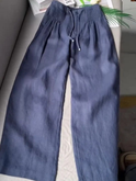 Women's Wide-Leg Linen Blend Pants with Drawstring