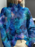 Women's Turtleneck Sweater with Woodland Graphic