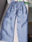 Women's Wide-Leg Linen Blend Pants with Drawstring