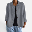 Button Front Linen Blend Jacket