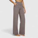 Women's High-Waisted Straight-Leg Pants with Pockets