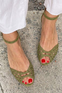 Women's Woven Open Toe Ankle Strap Sandals