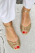 Women's Woven Open Toe Ankle Strap Sandals