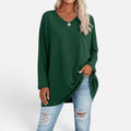 Relaxed Fit V Neck Long Sleeve Top