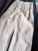 Women's Wide-Leg Linen Blend Pants with Drawstring