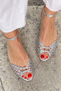 Women's Woven Open Toe Ankle Strap Sandals